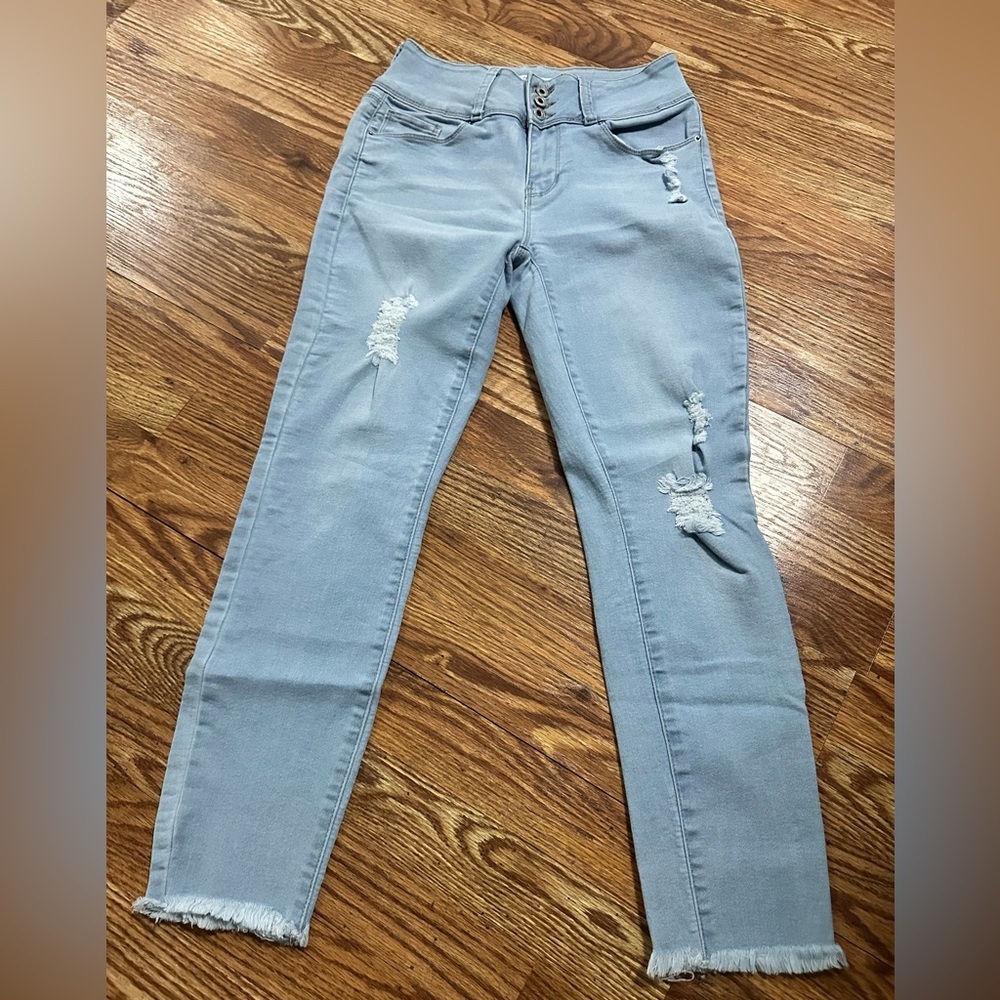 California Vintage Light Wash Raw Hem Jeans Size 11/30